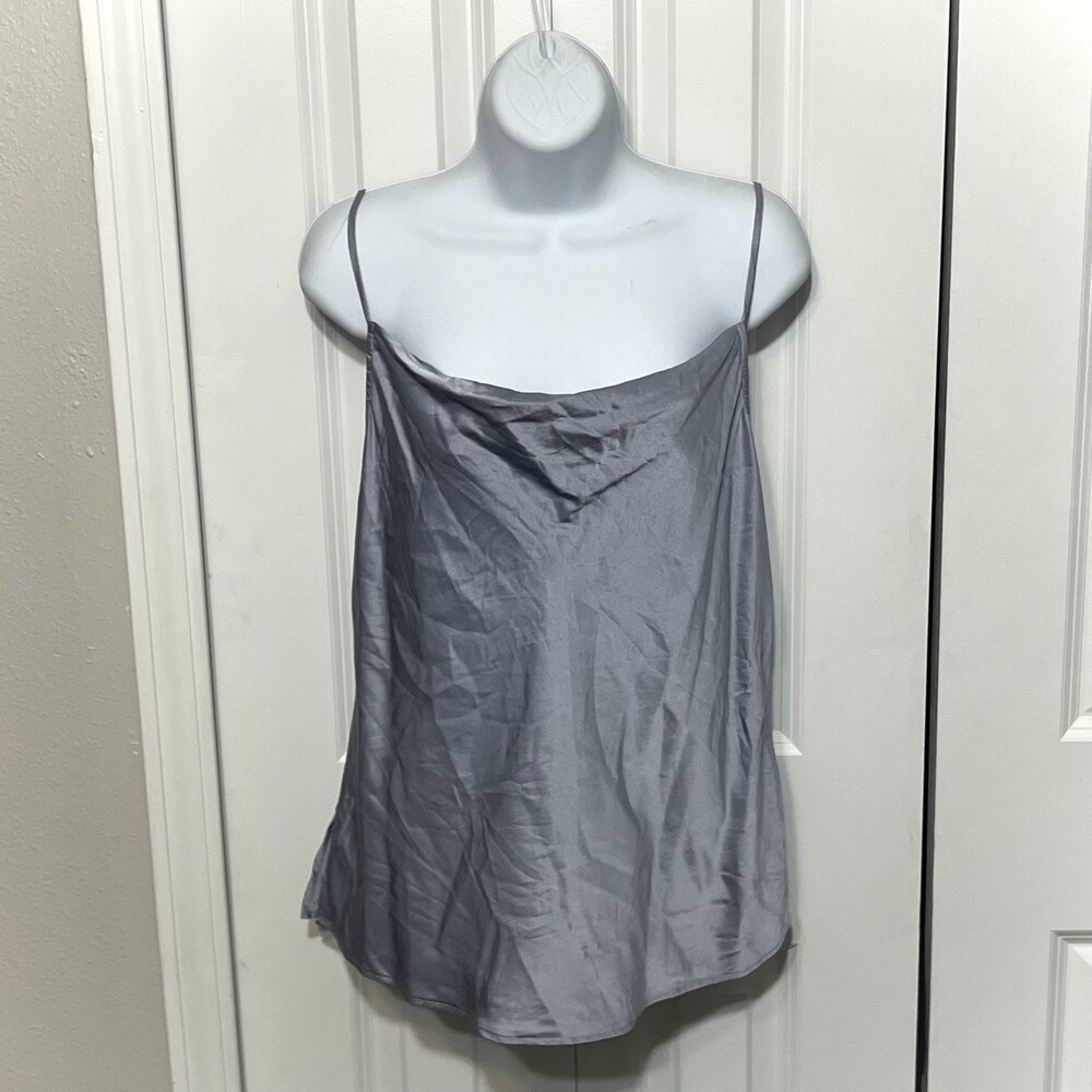 Ravella Tank Top Womens Medium Purple 100% Silk Cowl Neck Camisole Satin